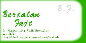 bertalan fajt business card